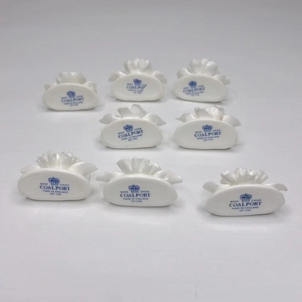 Vintage Coalport 💐 Bone China Floral Name Card Holders Mismatched Set of 8 - Picture 10 of 16